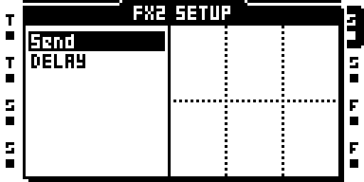 REVERB SERVER: effect selection and setup parameters.
