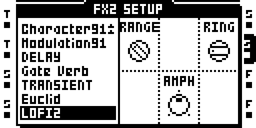 Lofi2: effect selection and setup parameters.