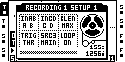 TRIG set to THR in RECORDING SETUP 1.