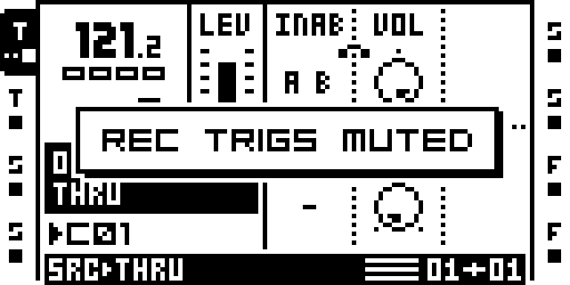 Recorder trigs muted on track 1.