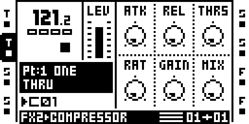 Sidechain compressor: main parameter page.