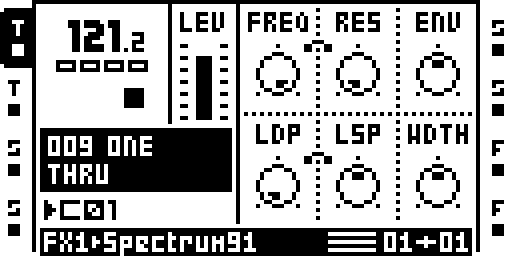 Spectrum: main parameter page.